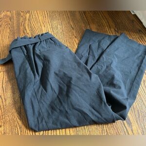 Loft paper bag belted navy capri dress pants size medium-nwt